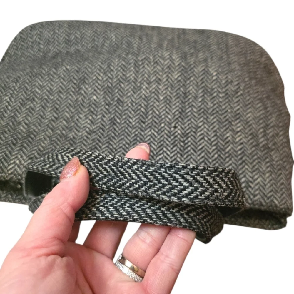 Burberrys Black and White Rare Tweed Double Handle Satchel Bag